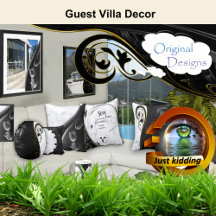 White Marble & Black Abstracts Guest Villa Decor 