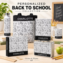 Back to School Black & White Doodle