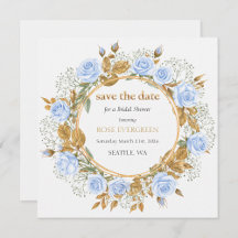 Bridal Shower Suite Blushing Blue Roses