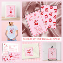 Cherry On Top Coquette Hand Drawn Bridal Shower