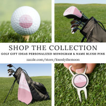 Blush Pink Monogram Golf Accessories Gift Ideas