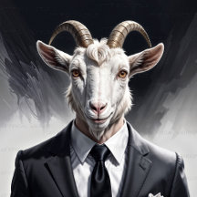 The Corporate Beast: Goat in Black Suit and Tie