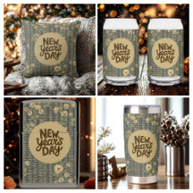 Vintage, New Year Celebrate,Roses Motif Pattern, B