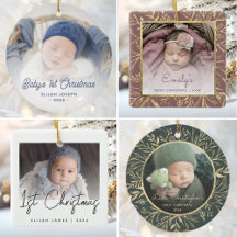 Baby's First Christmas Photo Ornaments