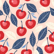 Vibrant Cherry and Leaf Pattern Collection