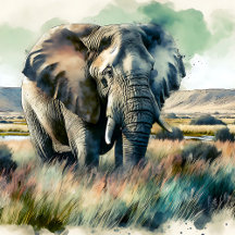 Beautiful Watercolor Elephant