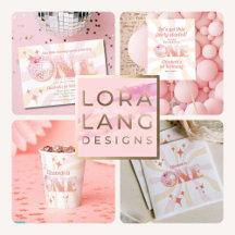 Pink Groovy Disco Dancing Queen First Birthday