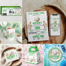 Year Down Golf Ticket 1st Birthday Collection