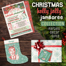 Retro Christmas Holly Jolly Jamboree Party Set