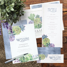 Succulents and Sparkle Blue Wedding