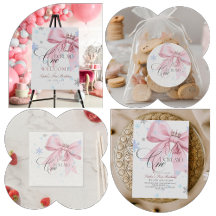 Pink Bow Winter ONEderland