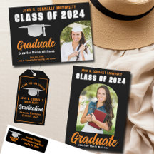 Orange Black White Graduation Party Gifts