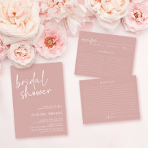 Dusty Pink Minimalist Script Bridal Shower