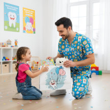 Cartoon Tooth with Balloons – Kids Dental Decor