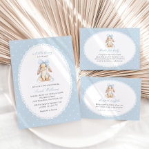 Bunny and Blue Polka Dots Baby Shower Collection