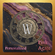 Personalized Monogram Agate Pink Rustic Luxe Decor