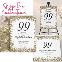 99th Birthday Gold Glitter Glam