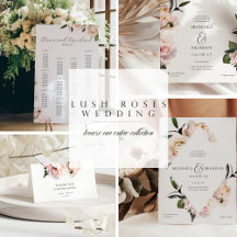 Modern blush roses Wedding Invitation suite