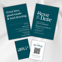 Trendy Typography on Deep Teal in minimalist style