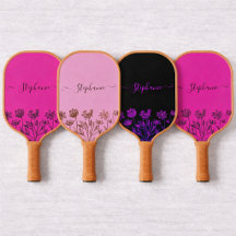 Modern Wildflower Pink Script Name Elegant Floral 