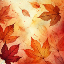 Warm Autumnal Watercolor Leaves Personalized Gifts