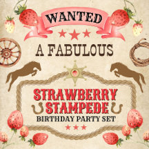 Strawberry Stampede Birthday Party Set