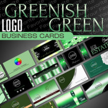 Green Logo Business Cards Luxurious Classy Glamour