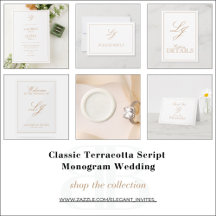 Classic Terracotta Script Monogram Wedding