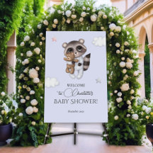 Gentle Baby Raccoon Animal Baby Shower