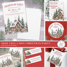 Festive Elegant Winter Cabin Christmas Party