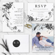 Elegant black and white flowers wedding collection