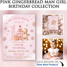 Pink Gingerbread Man Girl Birthday