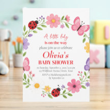 Ladybug Floral Baby Girl shower 