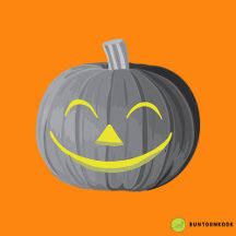 Scary Halloween Pumpkin Black and White