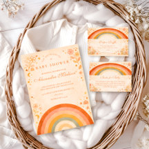 Earthy Boho Rainbow Baby Shower