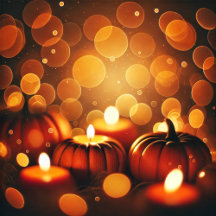 Autumnal Glowing Pumpkins Bokeh Personalized Gifts