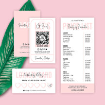 Modern Pink Aesthetic Beauty Salon Stationery