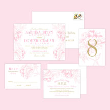 Elegant Pink and Gold Floral Peony Wedding