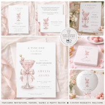 Tini One Pink Martini Baby Girl Shower