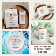 Puppy Dog Boy 1st Birthday Party Collection 