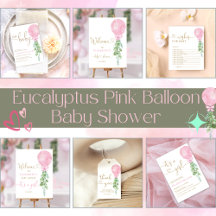 It's a Girl Elegant Pink Balloon Baby Shower