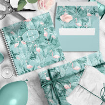 Flamingo Orchid Tropical Pattern Teal