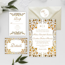 Rococo Vintage Floral Formal Elegant Wedding