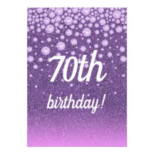 70th birthday party - purple pink glitter diamonds