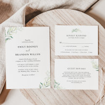 Sage Green Eucalyptus Greenery Elegant Wedding Set