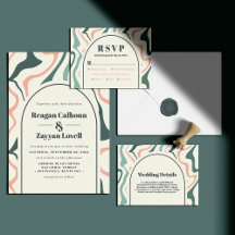 Retro Swirl Arch Mint Green And Pink Wedding