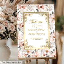 Blush Ivory Gold Wedding Welcome Signs 193W