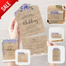 Purple Wisteria Rustic Lace Wedding Collection