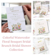 Colorful Watercolor Floral Bouquet Bridal Shower