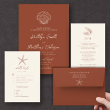 Terracotta Seashell Beach Ocean Wedding